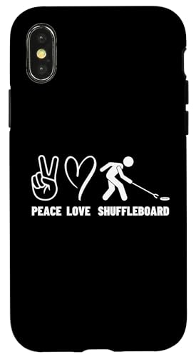 Peace Love Shuffleboard Herren Damen Shuffleboard Player Hülle für iPhone X/XS Peace Love Shuffleboard Herren Damen Shuffleboard Player Hülle für iPhone X/XS von Funny Outdoor Shuffleboard Game Designs