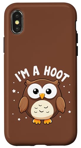 Lustiger Spruch "I'm A Hoot" mit Eulenmotiv Hülle für iPhone X/XS von Funny Owl Meme Bird Pun Sarcastic Joke I'm A Hoot