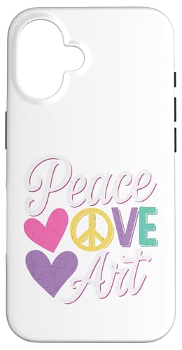 Peace Love Art - Lustige Künstler Kunst Lehrer Kreativ Hülle für iPhone 16 von Funny Painter Apparel & Items