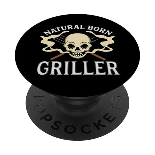 Natural Born Griller Barbecue Lustiger Grillmaster PopSockets Klebender PopGrip von Funny Pitmaster Gifts