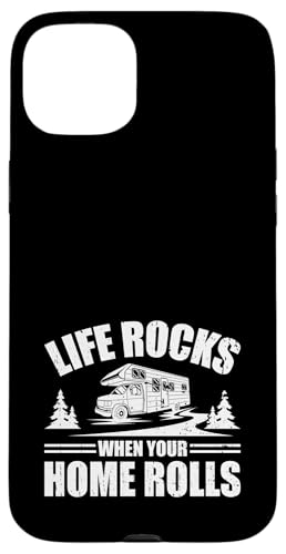Das Leben rockt, wenn Ihr Zuhause rollt, Camping Camper Wohnmobil Hülle für iPhone 15 Plus von Funny RV Camping Gifts