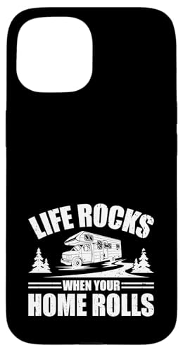 Das Leben rockt, wenn Ihr Zuhause rollt, Camping Camper Wohnmobil Hülle für iPhone 15 von Funny RV Camping Gifts