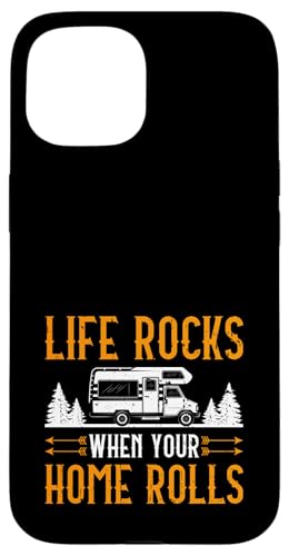 Das Leben rockt, wenn Ihr Zuhause rollt, Camping Camper Wohnmobil Hülle für iPhone 15 von Funny RV Camping Gifts