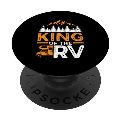 King of the RV Vintage Camping Camper Wohnmobil PopSockets Klebender PopGrip von Funny RV Camping Gifts