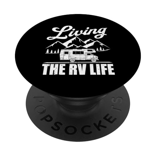 Living The RV Life Vintage Camping Camper Wohnmobil PopSockets Klebender PopGrip von Funny RV Camping Gifts