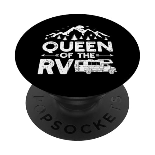Queen of the RV Vintage Camping Camper Wohnmobil PopSockets Klebender PopGrip von Funny RV Camping Gifts