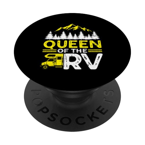 Queen of the RV Vintage Camping Camper Wohnmobil PopSockets Klebender PopGrip von Funny RV Camping Gifts