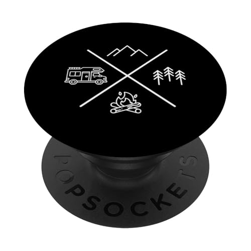 RV Lagerfeuer Berge Tasche Camping Camper Wohnmobil PopSockets Klebender PopGrip von Funny RV Camping Gifts