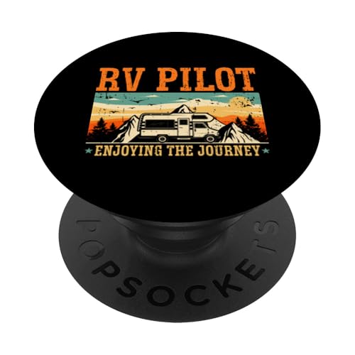 RV Pilot Enjoying Journey Retro Camping Camper Wohnmobil PopSockets Klebender PopGrip von Funny RV Camping Gifts