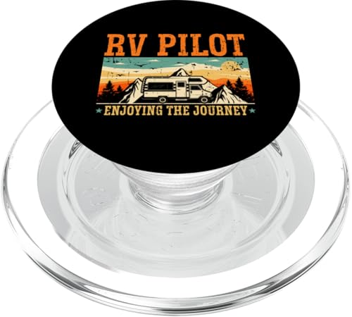 RV Pilot Enjoying Journey Retro Camping Camper Wohnmobil PopSockets PopGrip für MagSafe von Funny RV Camping Gifts