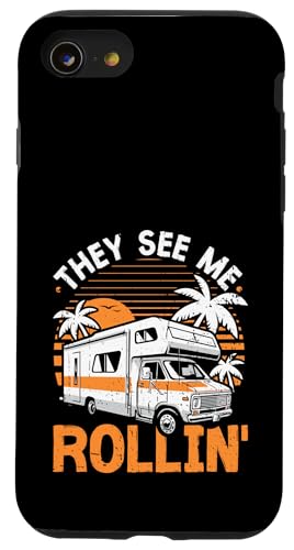 They see me Rollin' Vintage Camping Camper Wohnmobil Hülle für iPhone SE (2020) / 7 / 8 von Funny RV Camping Gifts