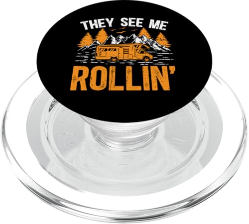 They see me Rollin' Vintage Camping Camper Wohnmobil PopSockets PopGrip für MagSafe von Funny RV Camping Gifts