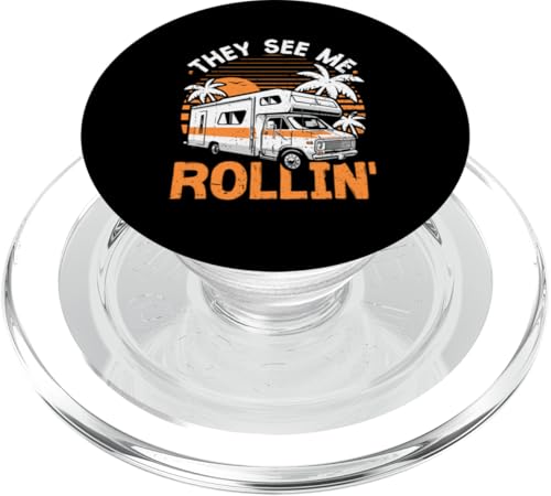 They see me Rollin' Vintage Camping Camper Wohnmobil PopSockets PopGrip für MagSafe von Funny RV Camping Gifts