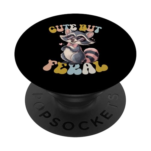 Süßes, aber wilder lustiger Waschbär Sonnenbrille PopSockets Klebender PopGrip von Funny Raccoon Cute But Feral Tee shirts