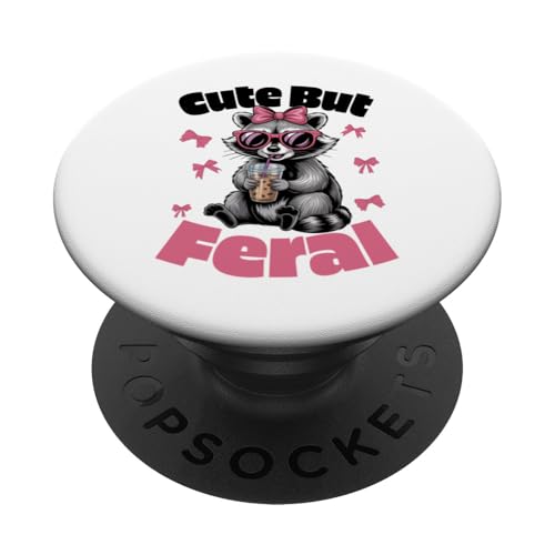 Süßes, aber wilder lustiger Waschbär Sonnenbrille PopSockets Klebender PopGrip von Funny Raccoon Cute But Feral Tee shirts