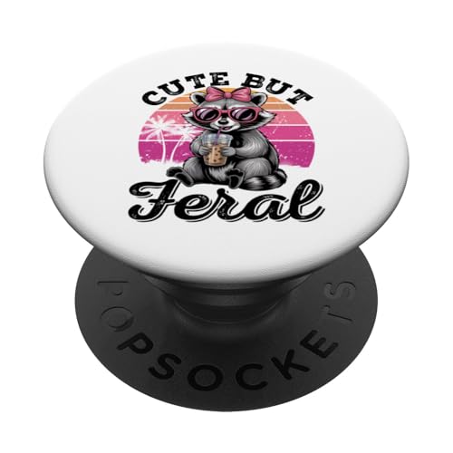 Süßes, aber wilder lustiger Waschbär Sonnenbrille PopSockets Klebender PopGrip Süßes, aber wilder lustiger Waschbär Sonnenbrille PopSockets Klebender PopGrip von Funny Raccoon Cute But Feral Tee shirts