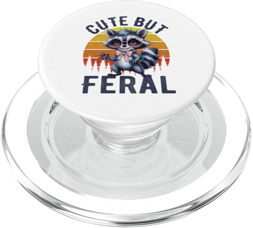 Süßes, aber wilder lustiger Waschbär Sonnenbrille PopSockets PopGrip für MagSafe von Funny Raccoon Cute But Feral Tee shirts