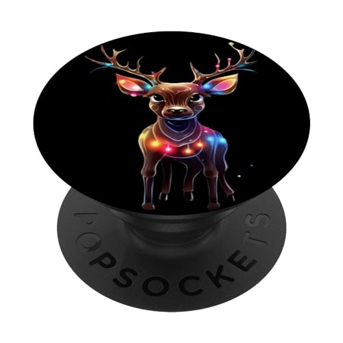 Rentier Weihnachtsbeleuchtung X-Mas Pyjama Party PopSockets mit austauschbarem PopGrip von Funny Reindeer Christmas Costume Holidays