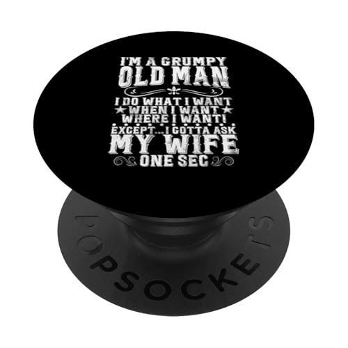 Ich bin ein mürrischer alter Mann, ich muss meine Frau nach ihrem Ruhestand fragen Retro PopSockets Klebender PopGrip Ich bin ein mürrischer alter Mann, ich muss meine Frau nach ihrem Ruhestand fragen Retro PopSockets Klebender PopGrip von Funny Retired Retirement Gifts Coworker Employee