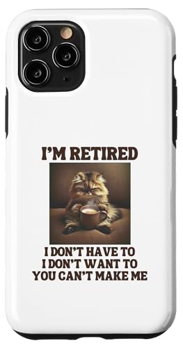 I'm Retired Lustige Persische Katze Kaffeeliebhaber Ruhestand Hülle für iPhone 11 Pro von Funny Retirement Gifts