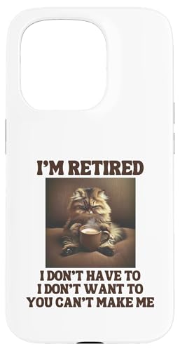 I'm Retired Lustige Persische Katze Kaffeeliebhaber Ruhestand Hülle für iPhone 15 Pro von Funny Retirement Gifts