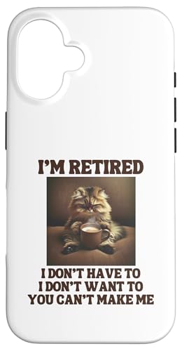 I'm Retired Lustige Persische Katze Kaffeeliebhaber Ruhestand Hülle für iPhone 16 von Funny Retirement Gifts