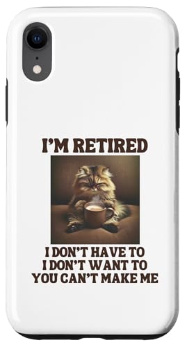I'm Retired Lustige Persische Katze Kaffeeliebhaber Ruhestand Hülle für iPhone XR von Funny Retirement Gifts