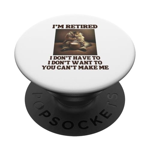 I'm Retired Lustige Persische Katze Kaffeeliebhaber Ruhestand PopSockets Klebender PopGrip von Funny Retirement Gifts