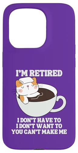 I'm Retired Lustiger Katzenpool Whirlpool Kaffee Ruhestand Hülle für iPhone 15 Pro von Funny Retirement Gifts
