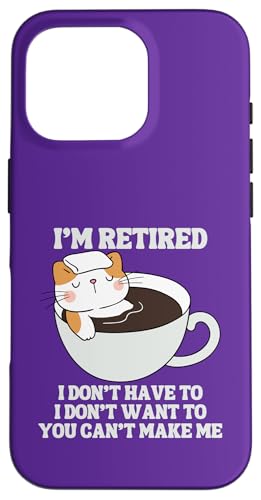 I'm Retired Lustiger Katzenpool Whirlpool Kaffee Ruhestand Hülle für iPhone 16 Pro von Funny Retirement Gifts