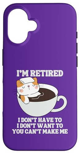 I'm Retired Lustiger Katzenpool Whirlpool Kaffee Ruhestand Hülle für iPhone 16 von Funny Retirement Gifts