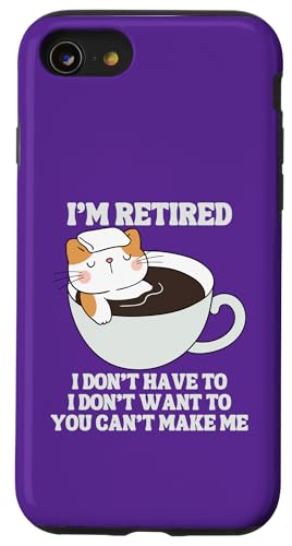 I'm Retired Lustiger Katzenpool Whirlpool Kaffee Ruhestand Hülle für iPhone SE (2020) / 7 / 8 von Funny Retirement Gifts