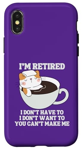 I'm Retired Lustiger Katzenpool Whirlpool Kaffee Ruhestand Hülle für iPhone X/XS von Funny Retirement Gifts