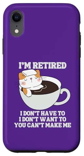 I'm Retired Lustiger Katzenpool Whirlpool Kaffee Ruhestand Hülle für iPhone XR von Funny Retirement Gifts