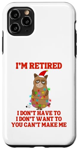 I'm Retired Weihnachtsbeleuchtung Katze Ruhestand Hülle für iPhone 11 Pro Max von Funny Retirement Gifts