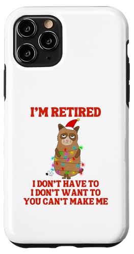 I'm Retired Weihnachtsbeleuchtung Katze Ruhestand Hülle für iPhone 11 Pro von Funny Retirement Gifts