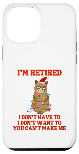 I'm Retired Weihnachtsbeleuchtung Katze Ruhestand Hülle für iPhone 12 Pro Max von Funny Retirement Gifts