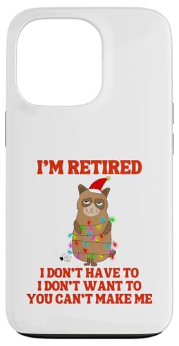 I'm Retired Weihnachtsbeleuchtung Katze Ruhestand Hülle für iPhone 13 Pro von Funny Retirement Gifts
