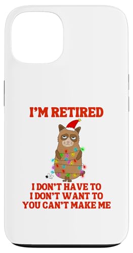 I'm Retired Weihnachtsbeleuchtung Katze Ruhestand Hülle für iPhone 13 von Funny Retirement Gifts
