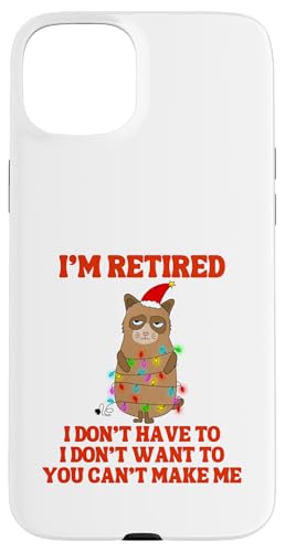I'm Retired Weihnachtsbeleuchtung Katze Ruhestand Hülle für iPhone 15 Plus von Funny Retirement Gifts