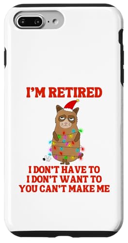 I'm Retired Weihnachtsbeleuchtung Katze Ruhestand Hülle für iPhone 7 Plus/8 Plus von Funny Retirement Gifts