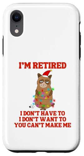 I'm Retired Weihnachtsbeleuchtung Katze Ruhestand Hülle für iPhone XR von Funny Retirement Gifts