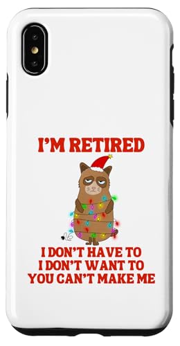 I'm Retired Weihnachtsbeleuchtung Katze Ruhestand Hülle für iPhone XS Max von Funny Retirement Gifts