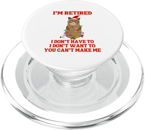 I'm Retired Weihnachtsbeleuchtung Katze Ruhestand PopSockets PopGrip für MagSafe von Funny Retirement Gifts
