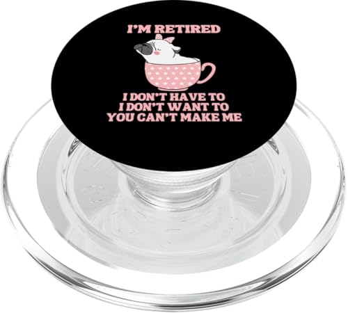 Kaffeetasse mit der Aufschrift "I'm Retired", lustiger Mops-Hund PopSockets PopGrip für MagSafe von Funny Retirement Gifts