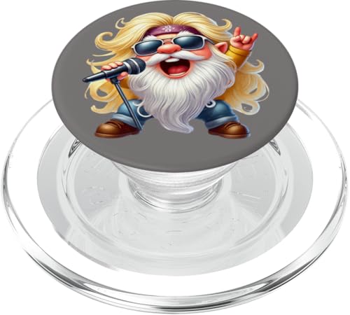 Cool Rockin Dad Gnome Grandpa Graphic With Rocker Hands PopSockets PopGrip für MagSafe Cool Rockin Dad Gnome Grandpa Graphic With Rocker Hands PopSockets PopGrip für MagSafe von Funny Rocker Gifts For Women & Men Hardrock Gnome
