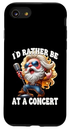 Hardrock Gnome With Rocker Hands Id Rather Be At A Concert Hülle für iPhone SE (2020) / 7 / 8 von Funny Rocker Gifts For Women & Men Hardrock Gnome