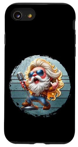 Retro Hippie Gnome Dad With Rocker Hands Vintage Rockstar Hülle für iPhone SE (2020) / 7 / 8 von Funny Rocker Gifts For Women & Men Hardrock Gnome