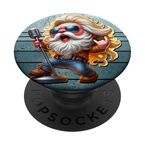 Retro Hippie Gnome Dad With Rocker Hands Vintage Rockstar PopSockets Klebender PopGrip Retro Hippie Gnome Dad With Rocker Hands Vintage Rockstar PopSockets Klebender PopGrip von Funny Rocker Gifts For Women & Men Hardrock Gnome