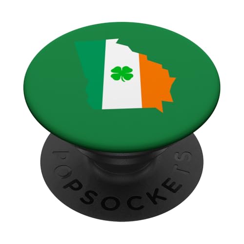 Flagge des Staates Georgia, Irische Flagge, St. Patrick's Day PopSockets Klebender PopGrip von Funny Saint Patrick's Day Apparel